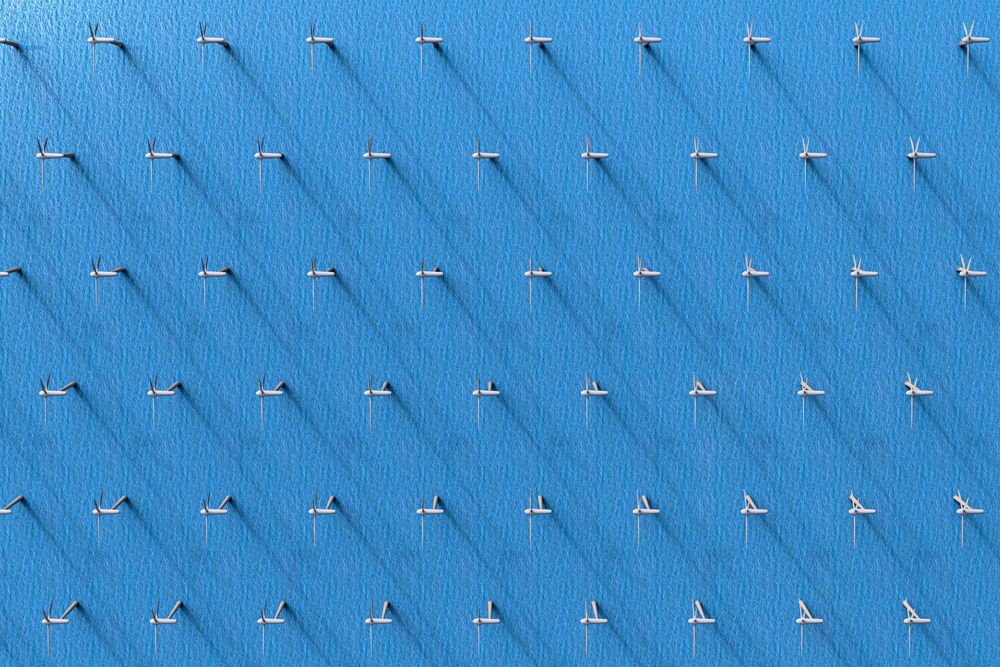 Image of Wind Turbines in the Ocean