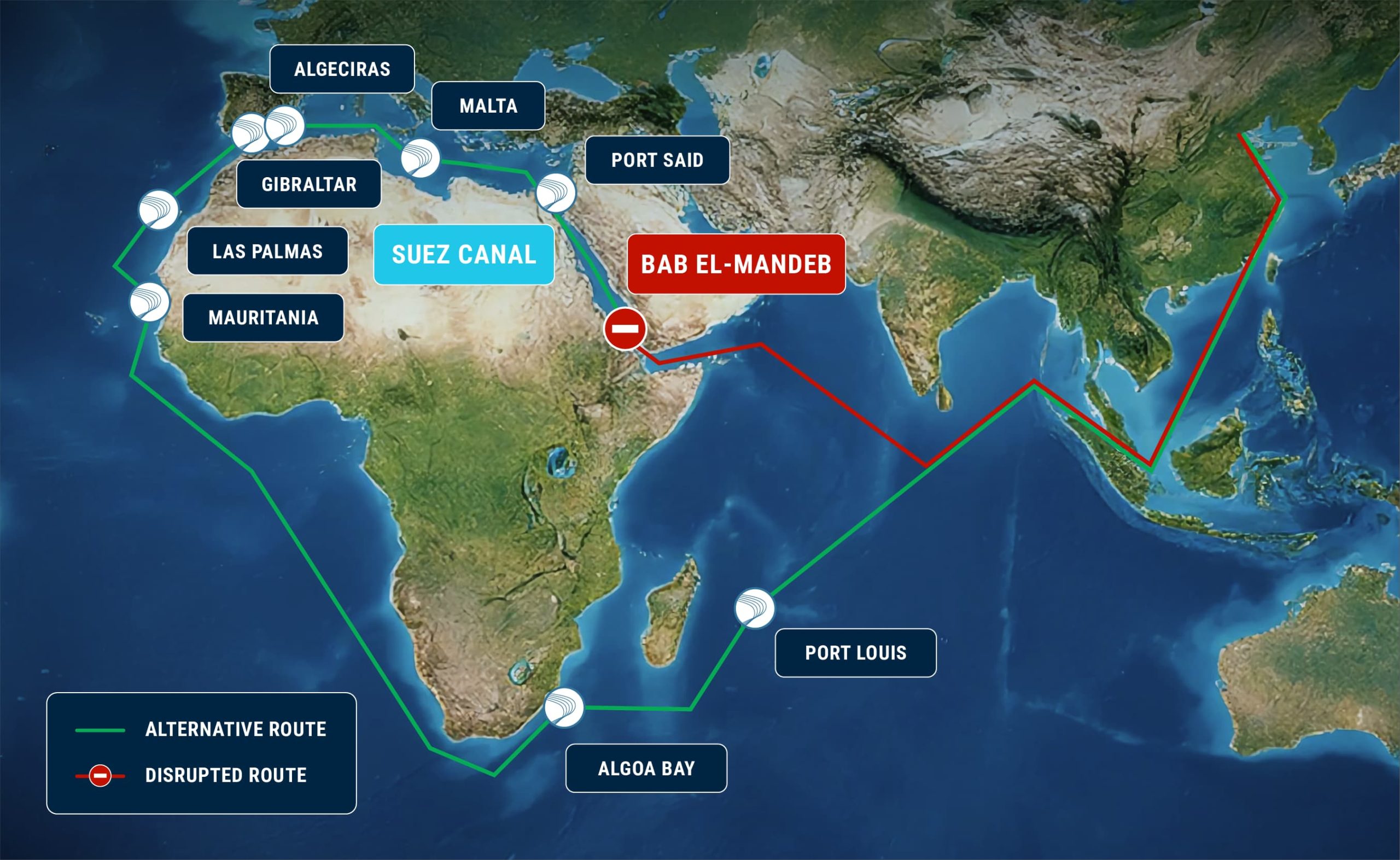 Red Sea hostilities continue to force widespread maritime diversion.