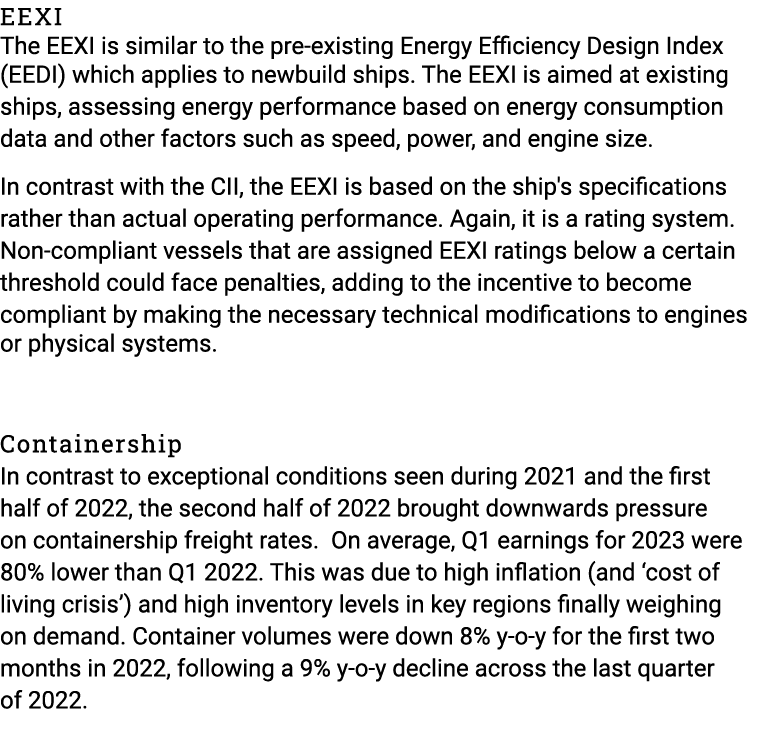 EEXI The EEXI is similar to the pre existing Energy Efficiency Design Index (EEDI) which applies to newbuild ships. T...